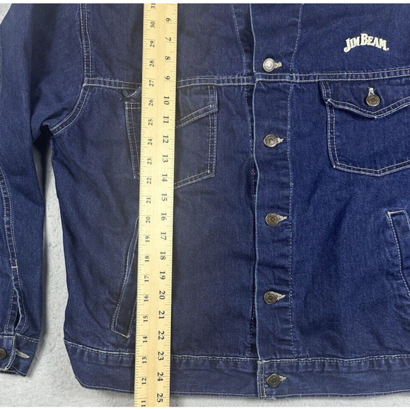 Vintage International Denim Jim Beam Trucker Jacket ID Wear Men's Large 4 Pocket - Picture 2 of 11